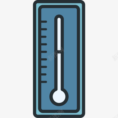 温度计测量6线性颜色图标图标