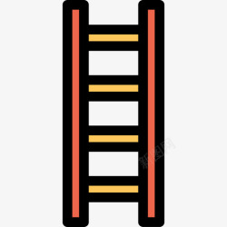 橙色梯子梯子施工和工具6线颜色橙色图标高清图片
