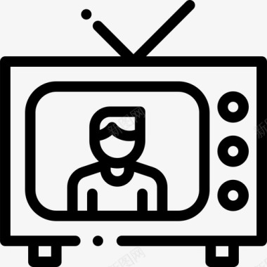 电视媒体技术5线性图标图标