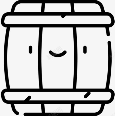 桶装啤酒节24直线型图标图标