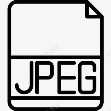 Jpeg文件扩展名2线性图标图标