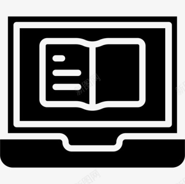 笔记本电脑教育和学校2固态图标图标