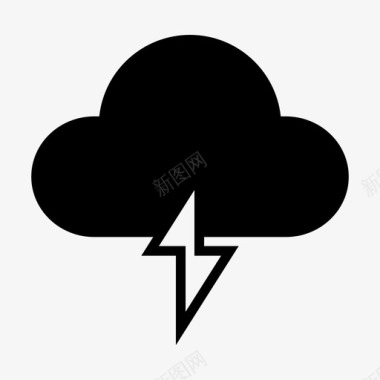 闪电天气风暴图标图标