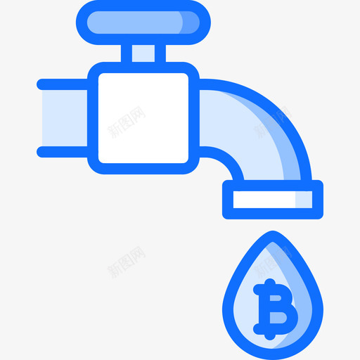 水龙头区块链3蓝色图标svg_新图网 https://ixintu.com 区块链3 水龙头 蓝色