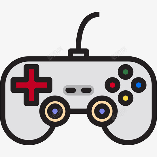 游戏控制器游戏控制器3线性颜色图标svg_新图网 https://ixintu.com 游戏控制器 游戏控制器3 线性颜色