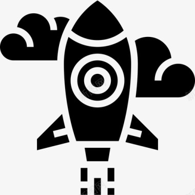 火箭发射商业战略11字形图标图标