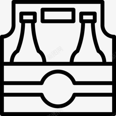 瓶装啤酒24瓶直线型图标图标