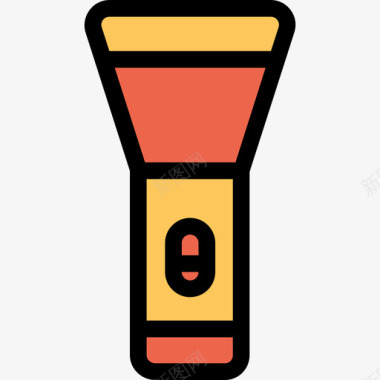 手电筒野营63线形橙色图标图标