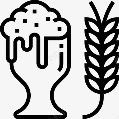 小麦饮料9线性图标图标
