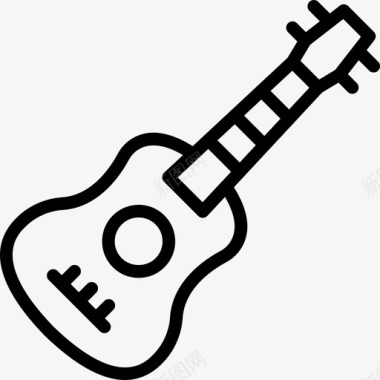 吉他音乐和乐器7线性图标图标