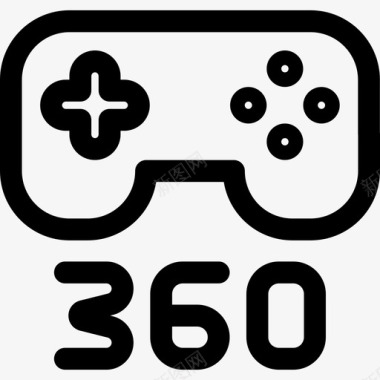 游戏板360视图14线性图标图标