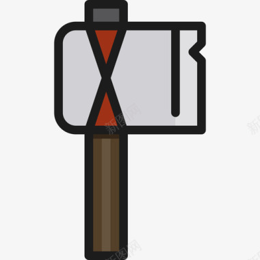 斧头武器2线条颜色图标图标