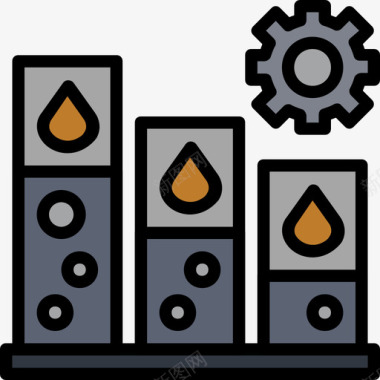 工厂石油工业3线颜色图标图标