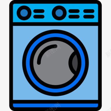 洗衣机家用电器8件原色图标图标
