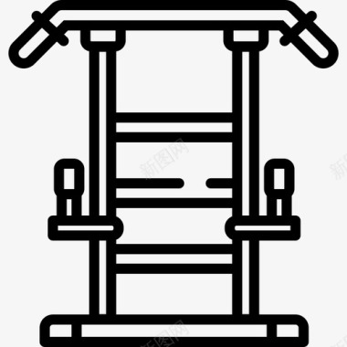 健身站健身器材3台直线型图标图标