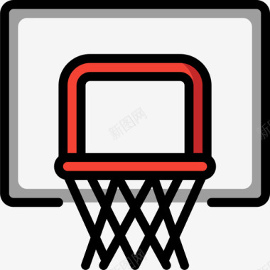 篮球运动和游戏6线性颜色图标图标