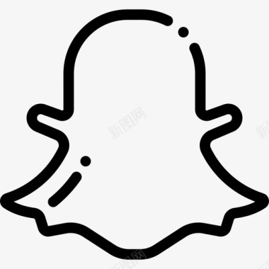 Snapchat社交媒体36线性图标图标