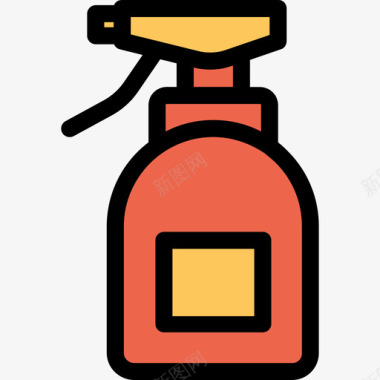 喷雾瓶美容spa6直线颜色橙色图标图标