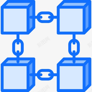 区块链区块链3蓝色图标图标
