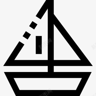 帆船旅游和酒店直线型图标图标