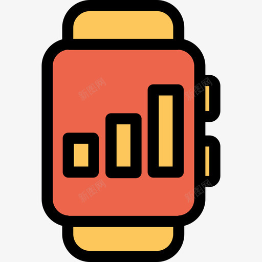 智能手表分析和图表线性橙色图标svg_新图网 https://ixintu.com 分析和图表 智能手表 线性橙色