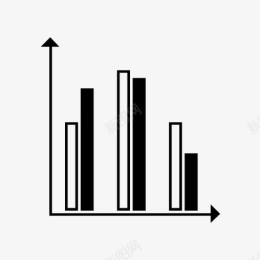 条形图黑色统计图标图标