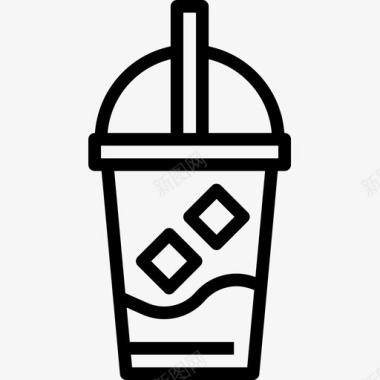 冰咖啡咖啡店62直线型图标图标