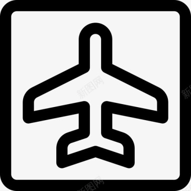 机场信号和禁令直线图标图标