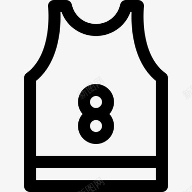 篮球运动衫44号衣服直线型图标图标