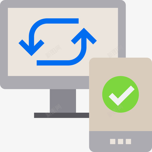 同步网络和数据库18平面图标svg_新图网 https://ixintu.com 同步 平面 网络和数据库18