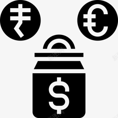 货币储蓄和投资8字形图标图标