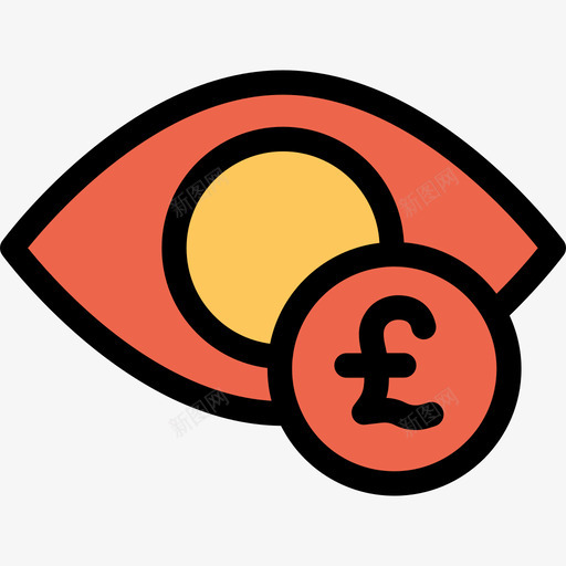 眼睛银行和金融22直线颜色橙色图标svg_新图网 https://ixintu.com 直线颜色橙色 眼睛 银行和金融22