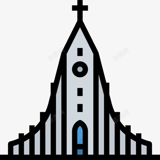 灰色教堂地标23线性颜色图标svg_新图网 https://ixintu.com 地标23 灰色教堂 线性颜色