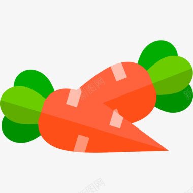 胡萝卜素食食品4个平的图标图标