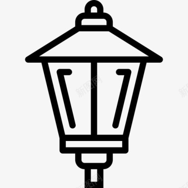 灯柱灯3线性图标图标
