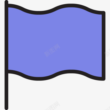 旗子基本款33线性颜色图标图标