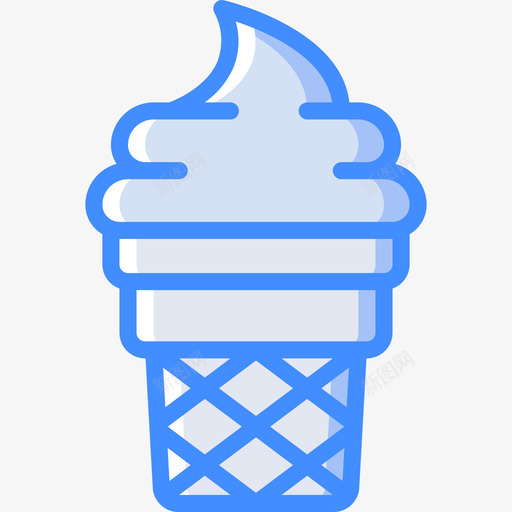 冰淇淋夏季蓝色图标svg_新图网 https://ixintu.com 冰淇淋 夏季 蓝色