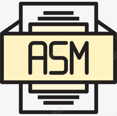 Asm文件类型2线性颜色图标图标