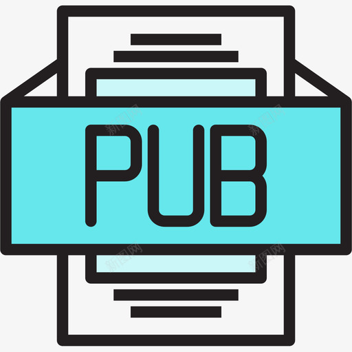 Pub文件类型2线性颜色图标svg_新图网 https://ixintu.com Pub 文件类型2 线性颜色