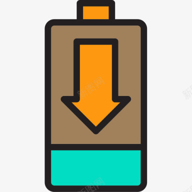电池设备和技术7线性颜色图标图标