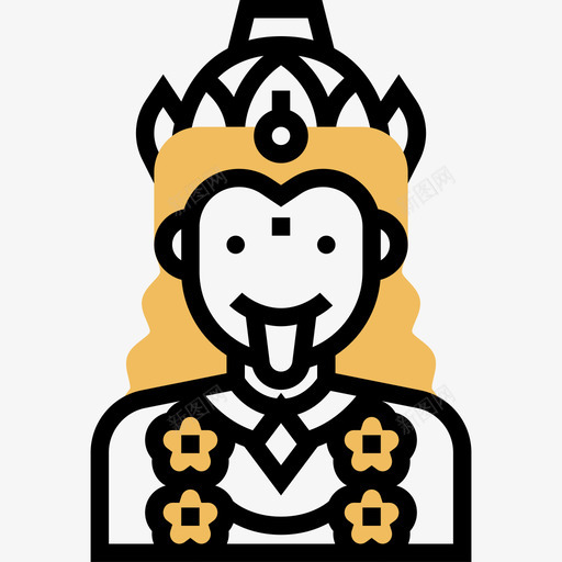 卡利印度教神2黄影图标svg_新图网 https://ixintu.com 卡利 印度教神2 黄影