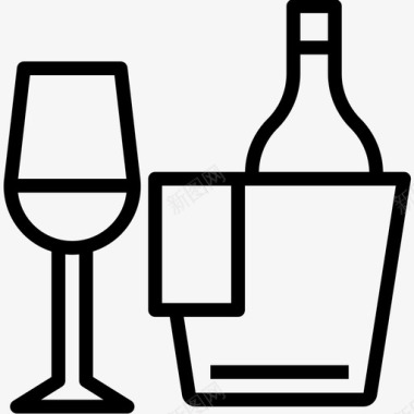 葡萄酒夏季50线性图标图标