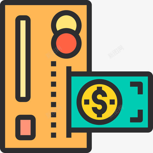 信用卡银行39线性彩色图标svg_新图网 https://ixintu.com 信用卡 线性彩色 银行39