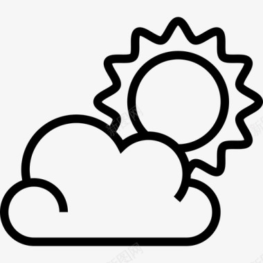 太阳天气154线性图标图标