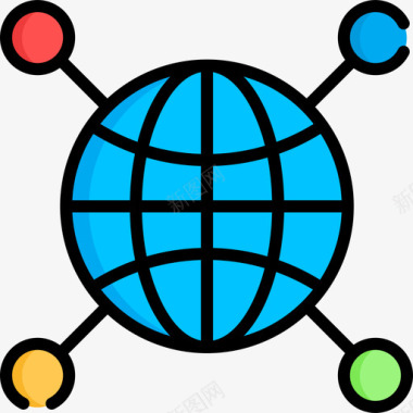 网络创业7线性色彩图标图标