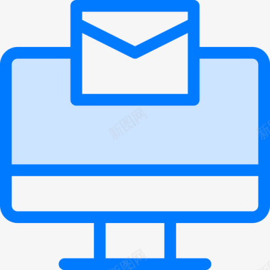 电子邮件邮件和电子邮件2蓝色图标图标