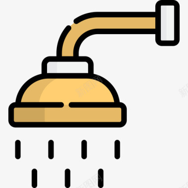 淋浴酒店119线性颜色图标图标