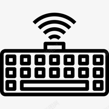 无线键盘计算机18线性图标图标