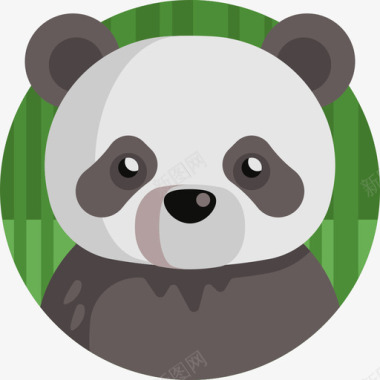 熊猫野生动物14公寓图标图标