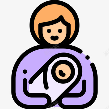 母性母性6线性颜色图标图标